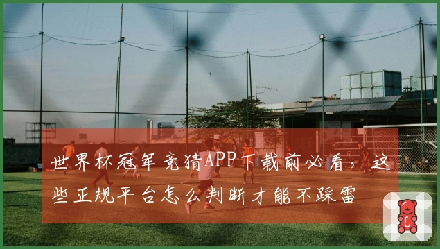 世界杯冠军竞猜APP下载前必看，这些正规平台怎么判断才能不踩雷